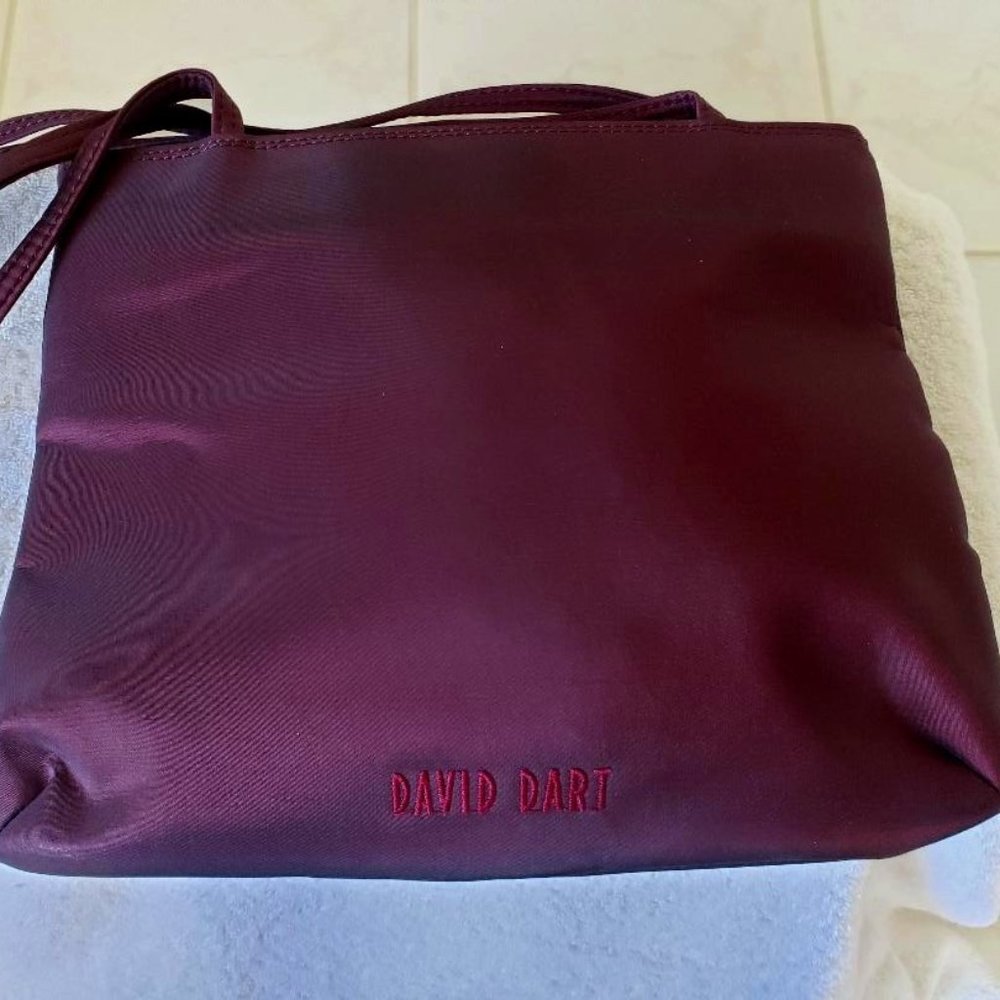 David Dart dark maroon fabric shoulder strap bag